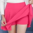 thumbnail image 1 of Luxalzxs Women Summer Trendy Mini Skater Skirt Golf Skort High Waist Flared Pleated Workout Skirt with Built-in Safety Shorts, Lightweight Athletic Short Skirt for Yoga Running Tennis, 1 of 5