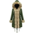 thumbnail image 1 of Luxalzxs Women Thicken Warm Winter Coat Hooded Down Parka Faux Fur Outdoor Overcoat Long Jacket Outwear, 1 of 4