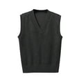 thumbnail image 1 of Luxalzxs Women V-Neck Knit Sweater Vest Solid Color Overlapping Cuff Sleeveless Sweater Casual Lightweight Pullover Fall Winter Jumper Vest, 1 of 3