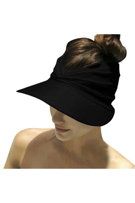 Luxalzxs Women Visor Sun Hats Summer Outdoor UV Protection Wide Brim Ponytail Hat for Sports Beach Golf Hiking Cap