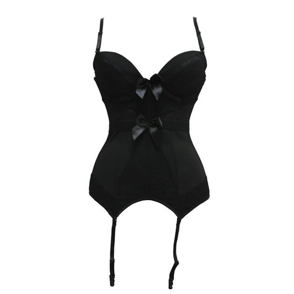 Luxalzxs Women's Bustiers & Corsets Sexy Overbust Lingerie Corset Top with Garter Belt Bodyshaper Waist Cincher Basquine