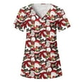 thumbnail image 1 of Luxalzxs Women's Christmas Working Uniform Tops Short Sleeve V-Neck Scrubs Top Nursing Shirts Workwear, 1 of 4