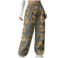 thumbnail image 1 of Luxalzxs Women's Cute Bear Plush Pajama Pants, Soft Fluffy Fleece Warm Pjs Bottoms Sleepwear Winter High Waisted Comfy Fuzzy Lounge Pants Sweatpants, 1 of 5