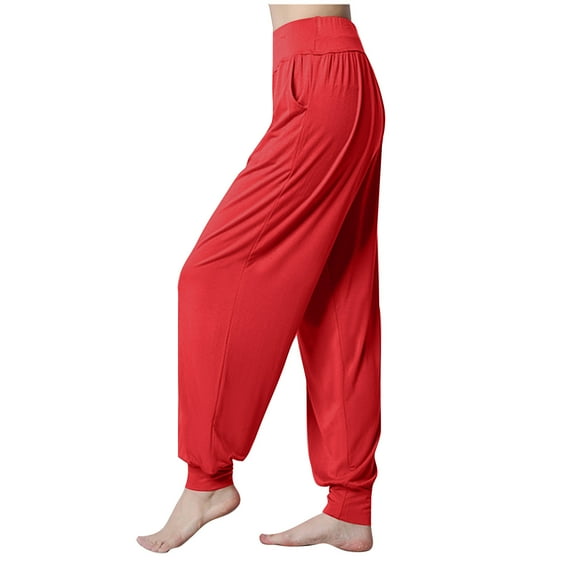 Luxalzxs Women's Elastic Soft Modal Yoga Sports Pants Dance Harem Pants Super Soft Modal Yoga Pilates Trousers