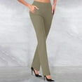 thumbnail image 1 of Luxalzxs Women's Flare Suit Pants High Waist Stretchy Bell Bottom Trousers Fashion Casual Temperament Solid Color Micro Pull Slim Flare Trousers, 1 of 5