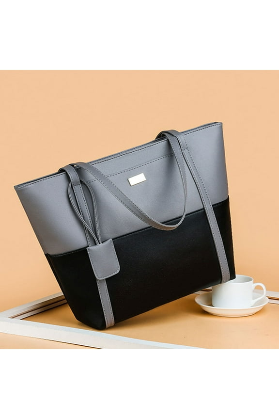 Luxalzxs Women's Handbag Large Capacity, Portable Soft PU Leather Shoulder Bag Tote Bag with Zipper Top Handle Satchel Bags Purse for Daily Travel Work Dating College