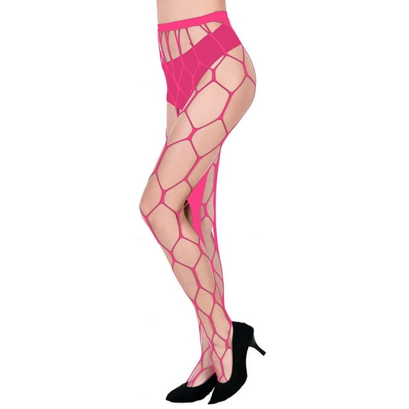 Luxalzxs Women's High Waist Fishnet Stockings Sexy Mesh Tights Hollow Out Pantyhose Tights