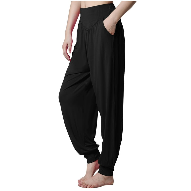 Luxalzxs Women's Hippie Harem Pants Plus Size Flowy Lounge Yoga