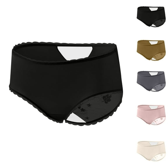 Luxalzxs Women's Lace Abdomen Mid-Rise Waist and Hip Lift Comfortable Body Breathable Underwear Briefs Panties