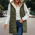 thumbnail image 1 of Luxalzxs Women's Long Puffer Vest Reversible Vests Sleeveless Fleece Lined Jacket Zip Up Hoodie Pockets Long Winter Warm Coat Outerwear, 1 of 1