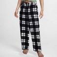 thumbnail image 1 of Luxalzxs Women's Plaid Fuzzy Pajama Pants Elastic Waist Fleece Plush Pajama Bottoms Loungewear Flannel Pj Pants with Pockets, 1 of 5