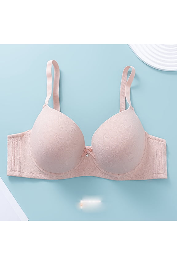 Luxalzxs Women's Underwear and Bras Comfort Underwire Support Push Up Anti-Sagging Bralettes Plus Size Fashion Solid Color Thin Brasieres Minimizer Seamless Bralette Everyday Bra