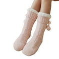 thumbnail image 1 of Luxalzxs Women's Warm Slipper Socks Christmas Fuzzy Socks Sherpa Fleece-Lined Grippers Non-Slip Slipper Socks, 1 of 5