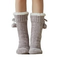 thumbnail image 1 of Luxalzxs Women's Warm Slipper Socks Christmas Fuzzy Socks Sherpa Fleece-Lined Grippers Non-Slip Slipper Socks, 1 of 5