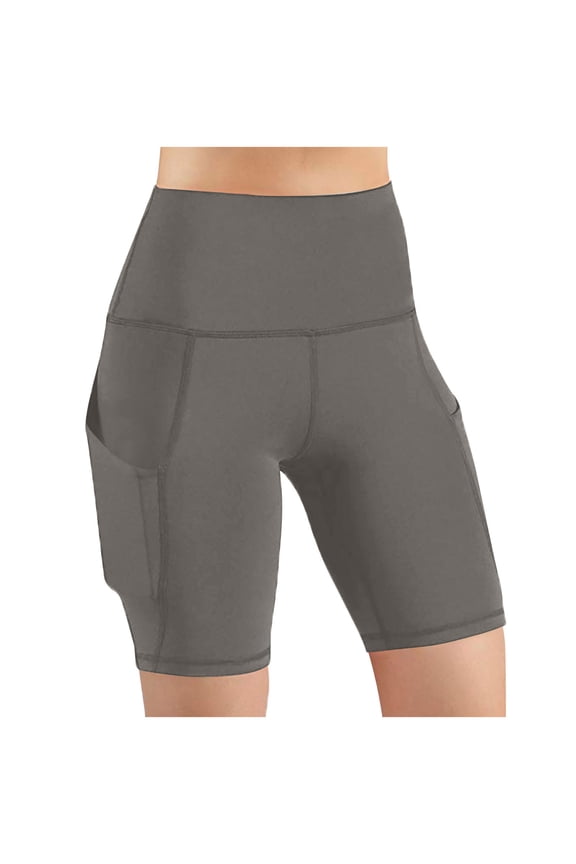 Luxalzxs Womens Biker Shorts with Pockets Tummy Control Compression Workout Leggings Yoga Shorts Pants Plus Size Athletic Basic Slip Bike Shorts