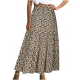 thumbnail image 1 of Luxalzxs Womens Boho Floral Skirt Summer High Waist Casual Flowy Swing Pleated A Line Beach Long Skirts, 1 of 8
