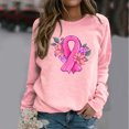 thumbnail image 1 of Luxalzxs Womens Breast Cancer Shirts Pink Ribbon Cancer Fight Awareness Shirt Pullover Tops Survivors Faith Casual Long Sleeve Crew Neck Sweatshirt, 1 of 3