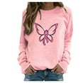 thumbnail image 1 of Luxalzxs Womens Breast Cancer Survivor Sweatshirts Casual Long Sleeve Pullover Tops Pink Ribbon Cancer Awareness Shirts, 1 of 2
