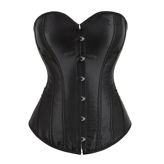 Luxalzxs Womens Bustier Corset Top Sexy Lingerie Sets Solid Color Satin Waist Cincher Corset Overbust