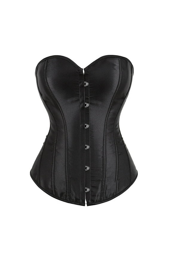 Luxalzxs Womens Bustier Corset Top Sexy Lingerie Sets Solid Color Satin Waist Cincher Corset Overbust