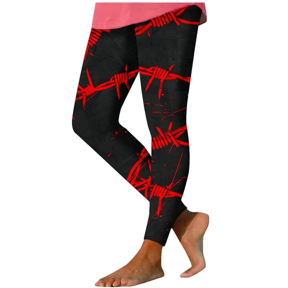 Luxalzxs Womens Casual Halloween Printing Stretch Yoga Leggings Fitness Running Gym Sports Full Length Active Pants Yoga Pants