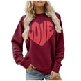 thumbnail image 1 of Luxalzxs Womens Crewneck Sweatshirt Valentine's Day Love Printed Loose Fit Sweatshirt Long Sleeve Hoodless Sweatshirts Pullover Tunic Tops, 1 of 5
