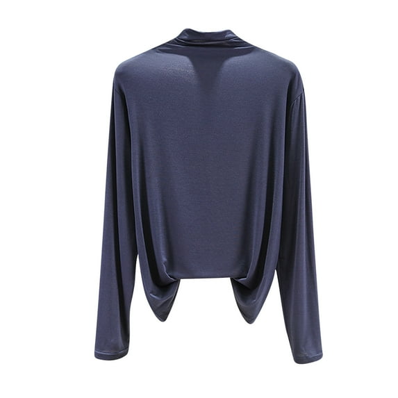Luxalzxs Womens Long Sleeve Mock Turtleneck Tops Solid Color Basic Stretch Fitted Pullover Lightweight Thermal Shirts