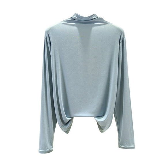 Luxalzxs Womens Long Sleeve Mock Turtleneck Tops Solid Color Basic Stretch Fitted Pullover Lightweight Thermal Shirts
