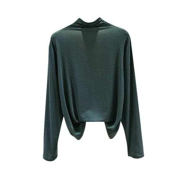 Luxalzxs Womens Long Sleeve Mock Turtleneck Tops Solid Color Basic Stretch Fitted Pullover Lightweight Thermal Shirts