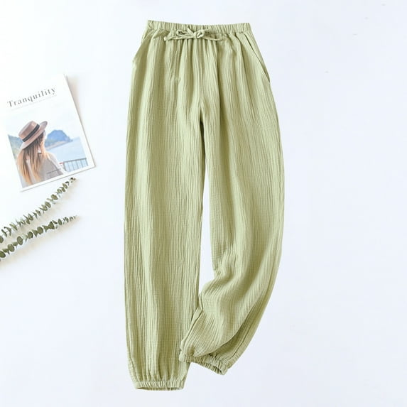 Luxalzxs Womens Pajama Pants Soft Casual Elastic Waist Drawstring Lounge Pajama Bottoms Comfy Sleepwear Yoga Pant Solid Color Home Pants with Pockets