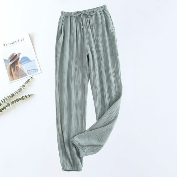 Luxalzxs Womens Pajama Pants Soft Casual Elastic Waist Drawstring Lounge Pajama Bottoms Comfy Sleepwear Yoga Pant Solid Color Home Pants with Pockets