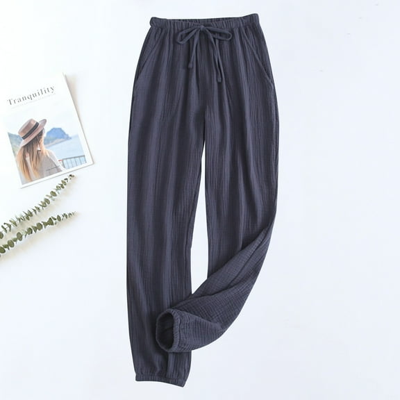 Luxalzxs Womens Pajama Pants Soft Casual Elastic Waist Drawstring Lounge Pajama Bottoms Comfy Sleepwear Yoga Pant Solid Color Home Pants with Pockets