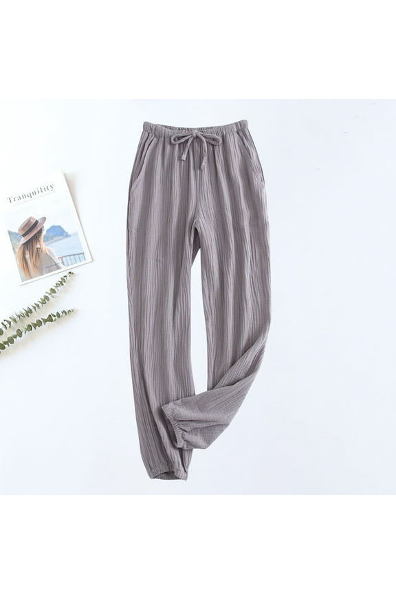 Luxalzxs Womens Pajama Pants Soft Casual Elastic Waist Drawstring Lounge Pajama Bottoms Comfy Sleepwear Yoga Pant Solid Color Home Pants with Pockets