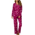 thumbnail image 1 of Luxalzxs Womens Pajama Sets Valentines Day Love Heart Print Long Sleeve Loungewear Sleepwear Couples Pajamas Matching Sets, 1 of 4