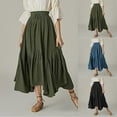 thumbnail image 1 of Luxalzxs Womens Renaissance Skirt Drawstring High Waist Flowy Bohemian Skirts Vintage Asymmetrical Hem Ruffle Maxi Skirts, 1 of 5
