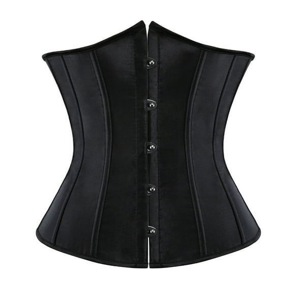 Luxalzxs Womens Satin Underbust Corset Bustier Waist Training Cincher Plus Size Strong Boned Corsets Bride Corset for Wedding Dress