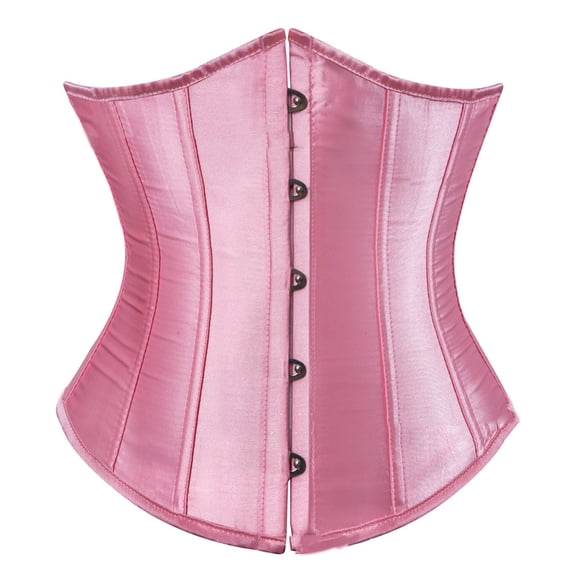 Luxalzxs Womens Satin Underbust Corset Bustier Waist Training Cincher Plus Size Strong Boned Corsets Bride Corset for Wedding Dress