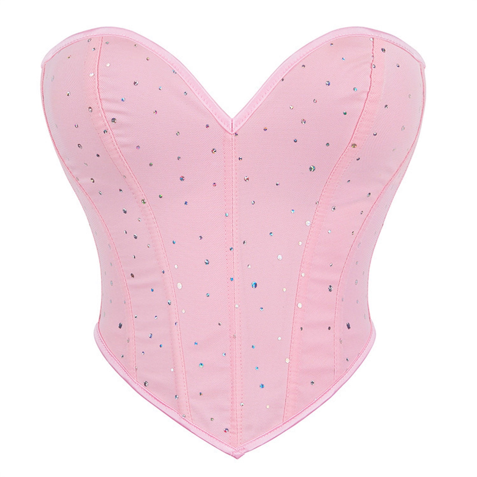Luxalzxs Womens Sexy Strapless Bustier Crop Tops Back Lace