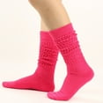thumbnail image 1 of Luxalzxs Womens Solid Color Slouch Socks Scrunch Socks Knit Pile Socks Boot Socks Long Tube Socks, 1 of 4