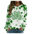 thumbnail image 1 of Luxalzxs Womens St. Patrick's Day Fashion Shamrock Printed Loose Long Sleeve Blouse Round Neck Casual Pullover Tops Sweatershirt, 1 of 5