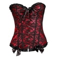 thumbnail image 1 of Luxalzxs Womens Strapless Overbust Corset Tops Vintage Renaissance Lace-Up Bustier Push-Up Lingerie Bodyshaper Going Out Party Tops, 1 of 5