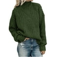 thumbnail image 1 of Luxalzxs Womens Sweaters Fall 2023 Fashion Solid Color Long Sleeve Sweater Loose Turtleneck Knitting Oversized Sweater, 1 of 5