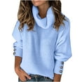 thumbnail image 1 of Luxalzxs Womens Sweaters Fall 2023 Turtleneck Knit Long Sleeve Jumper T-Shirt Casual Fashion Loose Lightweight Tops Tunic Pullover Plus Size Sweater, 1 of 5