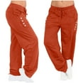 thumbnail image 1 of Luxalzxs Womens Wide Leg Yoga Pants High Waisted Adjustable Tie Knot Joggers Pants Casual Loose Plus Size Lounge Sweatpants with Pockets, 1 of 5