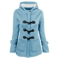 thumbnail image 1 of Luxalzxs Womens Winter Coats Sherpa Lined Jackets Toggle Button Hooded Parka Jacket Fuzzy Warm Windproof Outerwear, 1 of 3
