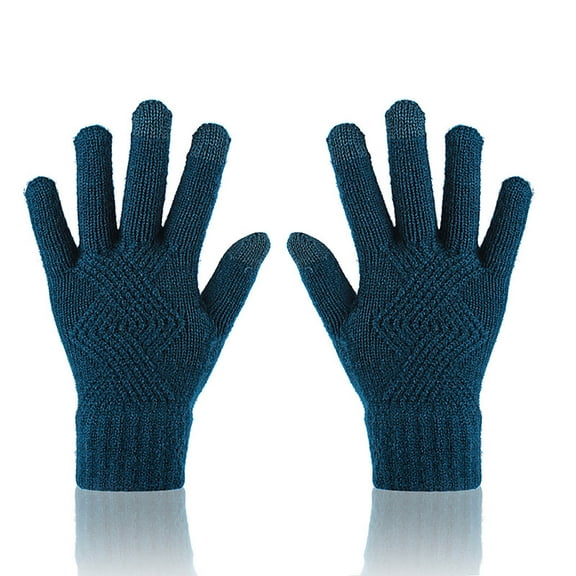 Luxalzxs Wool Knitted Touchscreen Gloves for Men and Women, Winter Warm Gloves for Cold Weather
