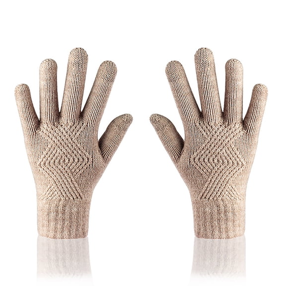 Luxalzxs Wool Knitted Touchscreen Gloves for Men and Women, Winter Warm Gloves for Cold Weather