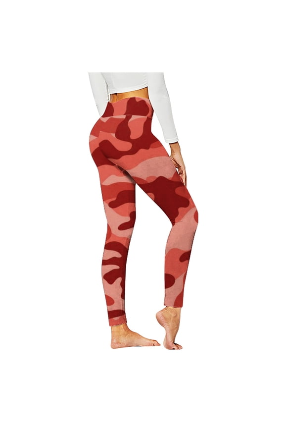 Luxalzxs Workout Leggings for Women Butt Lifting High Waisted Tummy Control Yoga Pants Tie-Dye Camouflage Printed Sports Running Gym Fitness Athletic Leggings
