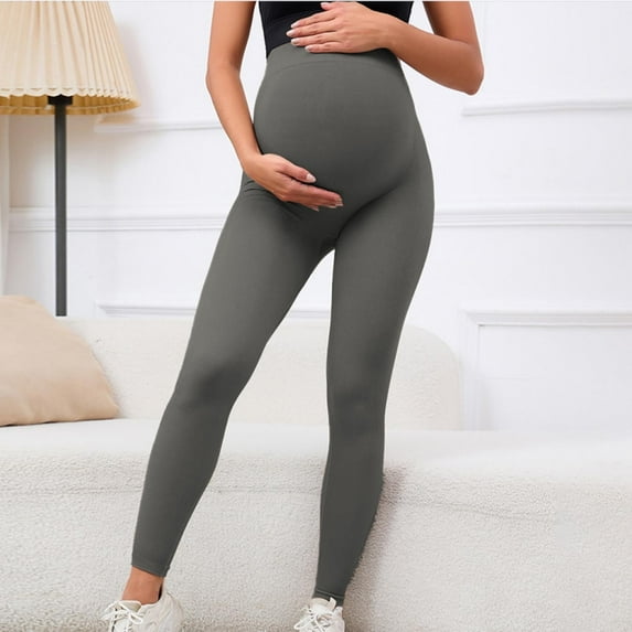 Luxalzxs Workout Leggings for Maternity Women Postpartum Over The Belly Yoga Pants Buttery Soft Pregnancy Running Active Lounge Pants