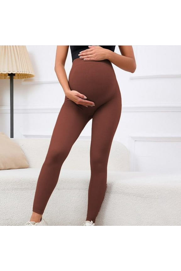 Luxalzxs Workout Leggings for Maternity Women Postpartum Over The Belly Yoga Pants Buttery Soft Pregnancy Running Active Lounge Pants